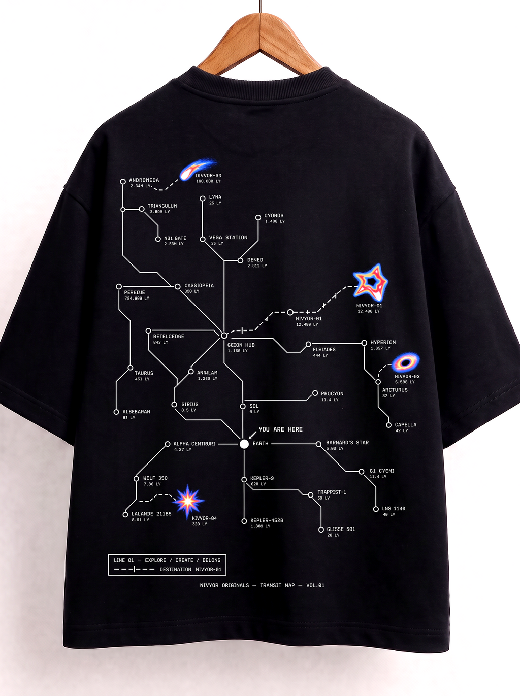 Map of Galactica Oversized Tee