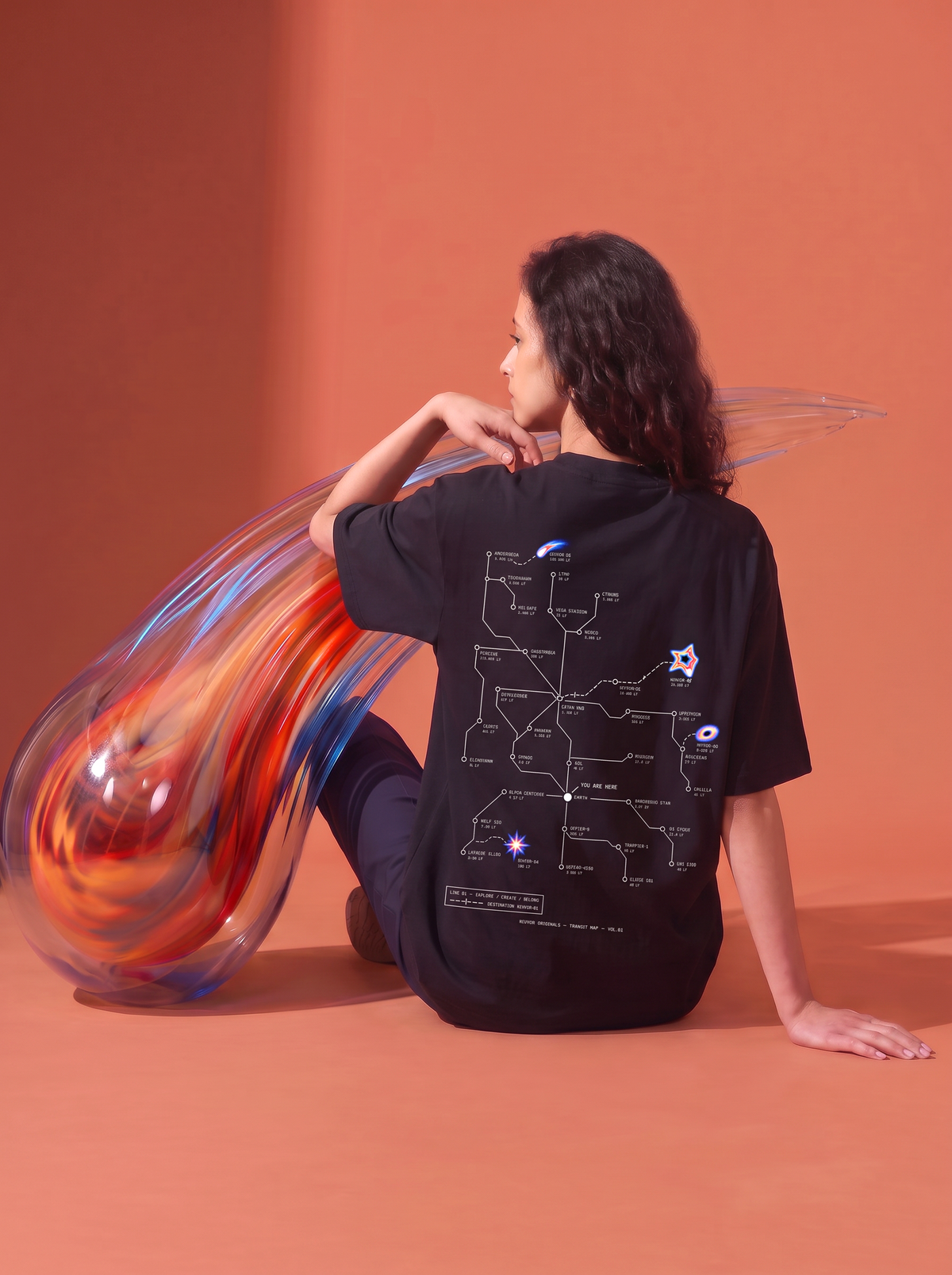 Map of Galactica Oversized Tee